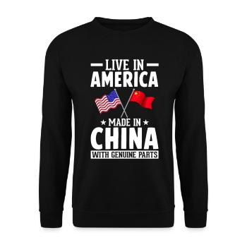 Funny Chinese American Dual Citizenship Asian - Unisex Sweatshirt - black - Front - Alina (178cm) & Michal (187cm)