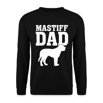 Mastiff Papa Wertschätzung Lustiger Mastiff Großer Hund - Unisex Pullover - Schwarz - Vorne - Alina (178cm) & Michal (187cm)