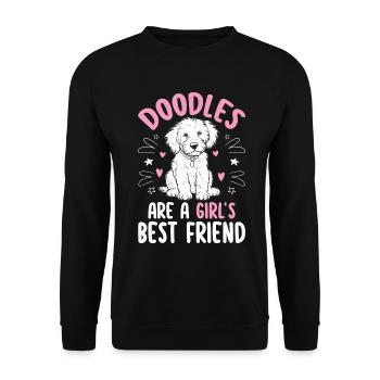 Doodles Are A Girl's Best Friend Golden - Unisex Sweatshirt - black - Front - Alina (178cm) & Michal (187cm)