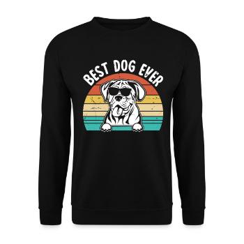 Best Dog Ever Retro Mastiff Dog Bullmastiff Large - Unisex Sweatshirt - black - Front - Alina (178cm) & Michal (187cm)