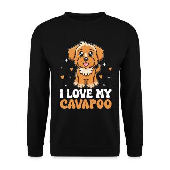 J’adore mon cavapoo cavadoodle drôle de troupeau d’animaux de compagnie - Sweat-shirt Unisexe - noir - Devant - Alina (178cm) & Michal (187cm)