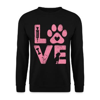 Amour drôle médecine vétérinaire vétérinaire vétérinaire pour animaux de compagnie - Sweat-shirt Unisexe - noir - Devant - Alina (178cm) & Michal (187cm)