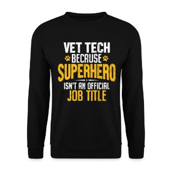 Lustiger Tierarzt Tech Tierrettung Tierarzt - Unisex Pullover - Schwarz - Vorne - Alina (178cm) & Michal (187cm)