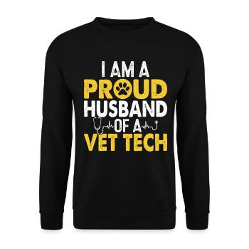 Vet Tech Funny Husband Appreciation Veterinary - Unisex Sweatshirt - black - Front - Alina (178cm) & Michal (187cm)