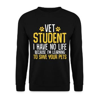 Im Learning to Save Your Pets Funny Veterinary - Unisex Sweatshirt - black - Front - Alina (178cm) & Michal (187cm)