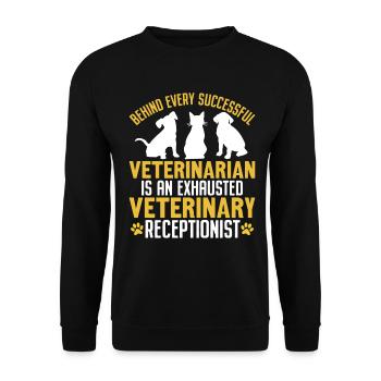 Veterinary Receptionist Animal Hospital Funny - Unisex Sweatshirt - black - Front - Alina (178cm) & Michal (187cm)