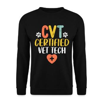 Certified Vet Tech Funny Veterinarian Pet Care - Unisex Sweatshirt - black - Front - Alina (178cm) & Michal (187cm)