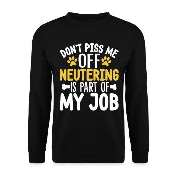 Piss mich nicht an, lustiges Tierkrankenhaus - Unisex Pullover - Schwarz - Vorne - Alina (178cm) & Michal (187cm)