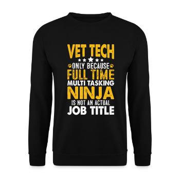 Drôle Vet Tech Médecine vétérinaire Soins pour animaux de compagnie - Sweat-shirt Unisexe - noir - Devant - Alina (178cm) & Michal (187cm)