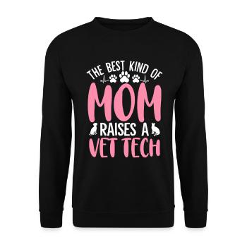 Tierarzt Tech Mama Lustig Tierarzt Haustierpflege Mama - Unisex Pullover - Schwarz - Vorne - Alina (178cm) & Michal (187cm)