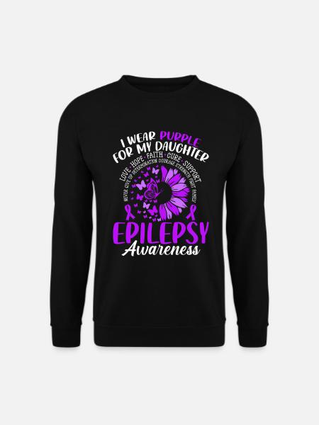 Je porte du violet pour ma fille Ruban violet - Sweat-shirt Unisexe - noir