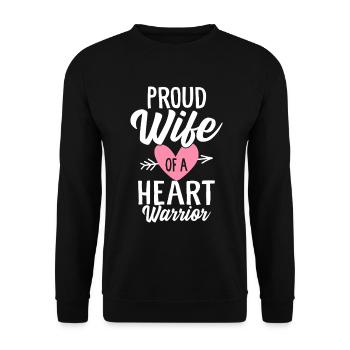 Proud Wife Of A Heart Warrior Cardiology Wife - Unisex Sweatshirt - black - Front - Alina (178cm) & Michal (187cm)