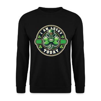 Saint-Patrick Trèfle chanceux Je suis aujourd’hui - Sweat-shirt Unisexe - noir - Devant - Alina (178cm) & Michal (187cm)