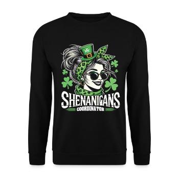 St. Patrick's Day Shenanigans Coordinator - Unisex Sweatshirt - black - Front - Alina (178cm) & Michal (187cm)