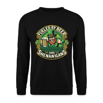 Saint-Patrick : Bière et farce - Sweat-shirt Unisexe - noir - Devant - Alina (178cm) & Michal (187cm)