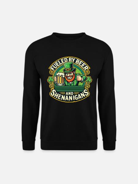 Saint-Patrick : Bière et farce - Sweat-shirt Unisexe - noir