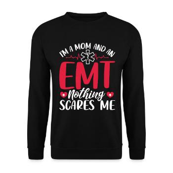 Funny EMT Mom Emergency Medical Technician Mom - Unisex Sweatshirt - black - Front - Alina (178cm) & Michal (187cm)