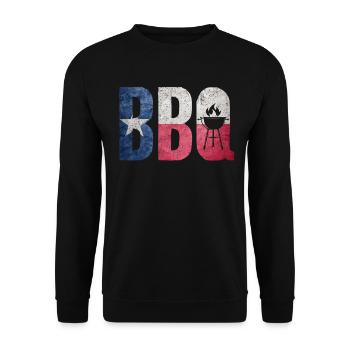 BBQ Texas State Flag Viande Fumer la poitrine - Sweat-shirt Unisexe - noir - Devant - Alina (178cm) & Michal (187cm)