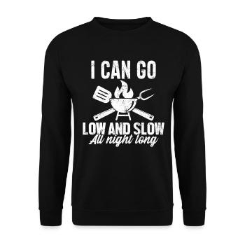 Funny BBQ Grilling Pitmaster Meat Smoking - Unisex Sweatshirt - black - Front - Alina (178cm) & Michal (187cm)