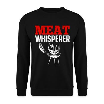 Meat Whisperer Funny Barbecue Pitmaster Smoker - Unisex Sweatshirt - black - Front - Alina (178cm) & Michal (187cm)
