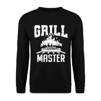 Grill Master Funny BBQ Grilling Pitmaster - Unisex Sweatshirt - black - Front - Alina (178cm) & Michal (187cm)