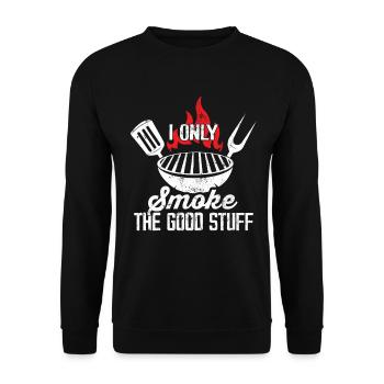 Je ne fume que les bonnes choses Grillades BBQ amusantes - Sweat-shirt Unisexe - noir - Devant - Alina (178cm) & Michal (187cm)