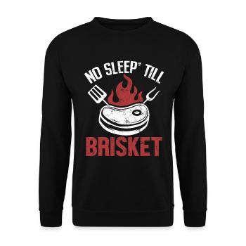 No Sleep Till Brisket BBQ Funny Pitmaster - Unisex Sweatshirt - black - Front - Alina (178cm) & Michal (187cm)