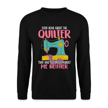 Funny Sewing Needle Crochet Hobbyist Yarn - Unisex Sweatshirt - black - Front - Alina (178cm) & Michal (187cm)