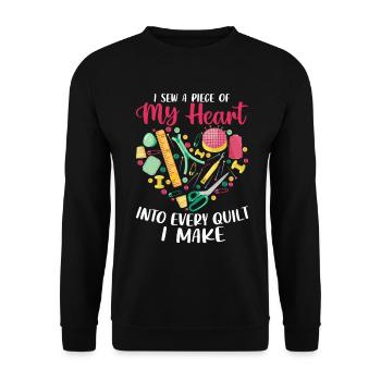 I Sew A Piece Of My Heart Into Every Quilt I Make - Unisex Sweatshirt - black - Front - Alina (178cm) & Michal (187cm)
