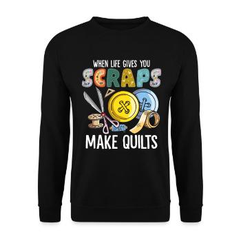 Quand la vie vous donne des restes, faites des courtepointes drôles - Sweat-shirt Unisexe - noir - Devant - Alina (178cm) & Michal (187cm)