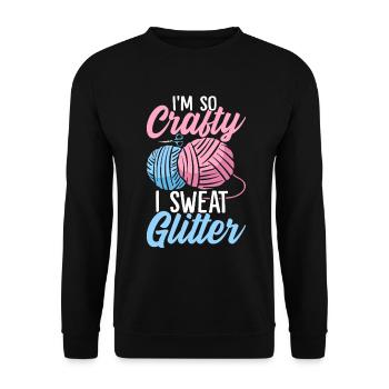 I'm So Crafty I Sweat Glitter Funny Sewing - Unisex Sweatshirt - black - Front - Alina (178cm) & Michal (187cm)