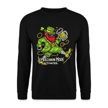 Leprechaun Mode Activates St. Patrick's Day Fun - Unisex Sweatshirt - black - Front - Alina (178cm) & Michal (187cm)