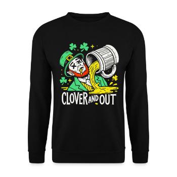 clover and out St. Patrick's Day Spaß - Unisex Pullover - Schwarz - Vorne - Alina (178cm) & Michal (187cm)