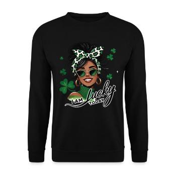 La Saint-Patrick ma fille, je suis heureuse aujourd’hui - Sweat-shirt Unisexe - noir - Devant - Alina (178cm) & Michal (187cm)