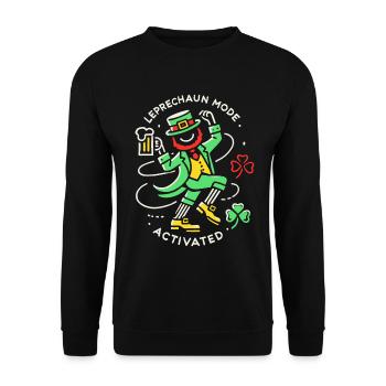 St. Patrick's Day Leprechaun Mode Enabled - Unisex Sweatshirt - black - Front - Alina (178cm) & Michal (187cm)