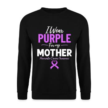 Je porte du violet pour ma mère du pancréas violet - Sweat-shirt Unisexe - noir - Devant - Alina (178cm) & Michal (187cm)