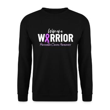 Épouse D’un Guerrier Ruban Violet Cancer Du Pancréas - Sweat-shirt Unisexe - noir - Devant - Alina (178cm) & Michal (187cm)