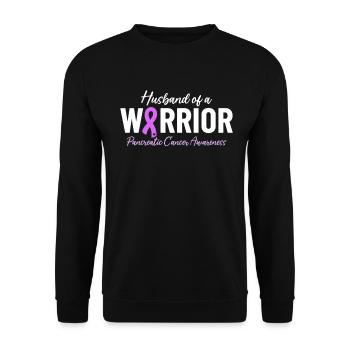 Ehemann Von Einem Krieger Lila Band Lustig - Unisex Pullover - Schwarz - Vorne - Alina (178cm) & Michal (187cm)
