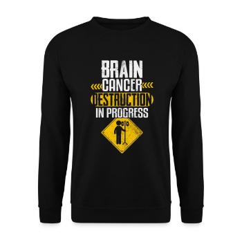 Brain Cancer Destruction Gray Ribbon Glioblastoma - Unisex Sweatshirt - black - Front - Alina (178cm) & Michal (187cm)