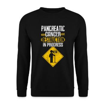 Bauchspeicheldrüsenkrebs Zerstörung Lila Band - Unisex Pullover - Schwarz - Vorne - Alina (178cm) & Michal (187cm)