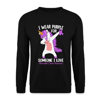 Ich trage Lila für jemanden, den ich liebe Regenbogen - Unisex Pullover - Schwarz - Vorne - Alina (178cm) & Michal (187cm)