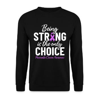 Être fort est le seul choix Ruban violet - Sweat-shirt Unisexe - noir - Devant - Alina (178cm) & Michal (187cm)