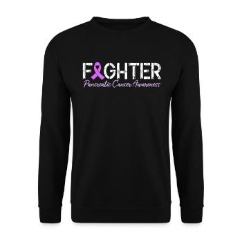 Bauchspeicheldrüsenkrebs Kämpfer Endokrine Drüse Lila - Unisex Pullover - Schwarz - Vorne - Alina (178cm) & Michal (187cm)