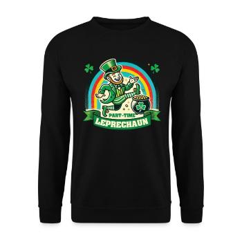 Leprechaun à temps partiel Saint-Patrick Arc-en-ciel - Sweat-shirt Unisexe - noir - Devant - Alina (178cm) & Michal (187cm)