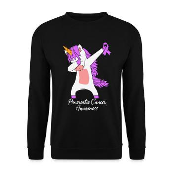 Sensibilisation au cancer du pancréas Drôle Arc-en-ciel Violet - Sweat-shirt Unisexe - noir - Devant - Alina (178cm) & Michal (187cm)