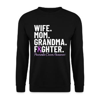 Épouse Maman Grand-mère Combattante Ruban Violet Pancréatique - Sweat-shirt Unisexe - noir - Devant - Alina (178cm) & Michal (187cm)