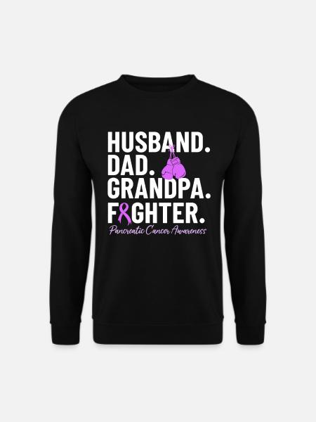 Ehemann Papa Opa Kämpfer Lila Band - Unisex Pullover - Schwarz