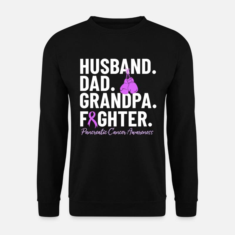 Ehemann Papa Opa Kämpfer Lila Band - Unisex Pullover - Schwarz