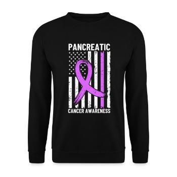 Sensibilisation au cancer du pancréas Drapeau des États-Unis Exocrine - Sweat-shirt Unisexe - noir - Devant - Alina (178cm) & Michal (187cm)