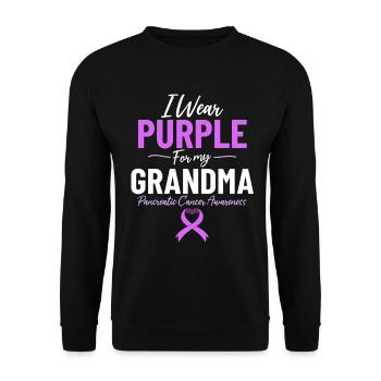 I Wear Purple for My Grandma Chemotherapy - Unisex Sweatshirt - black - Front - Alina (178cm) & Michal (187cm)